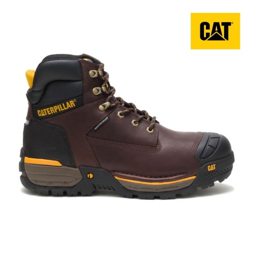 Pánské Pracovní Boty Caterpillar Excavator LT 6" Waterproof Vínové (CZ-9TAS)